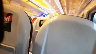 I pull out my dick in front of the slut in the train.