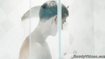 Young gay anal fucked by older after shower