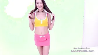 Cute Lily cums hard getting tight pussy fucked