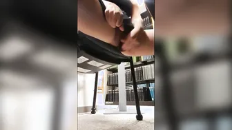 Using a dildo in college library 6