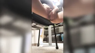 Using a dildo in college library 6