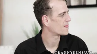 Submissive guy anally destroyed and slapped around by a TS