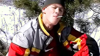 Roma raises body temp by waking uncut penis in snowfield