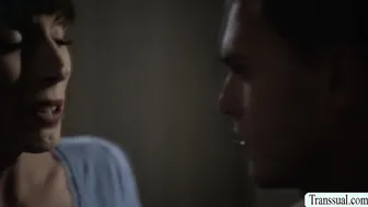 MILF TS comforts stepson by sucking dick