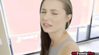 Teen sucking dildo in front of mirror