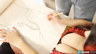 Elle Flynn's Art Class - Erotic Roleplay with Facial Finish
