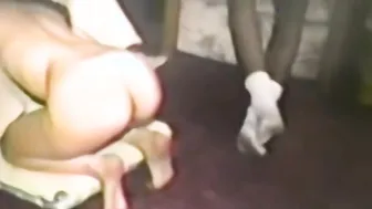 Amateur muff divers lick each other and use a giant dildo