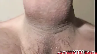 Ugly soldier has some solo fun with his fat hairy prick
