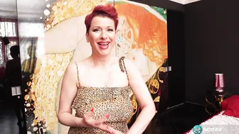 Redhead Bombshell With Massive Boobs Gives A Sensual Striptease And Masturbates