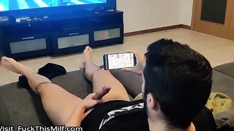 my step sistercaught me masturbating and watching porn so she gave me a blowjob 3