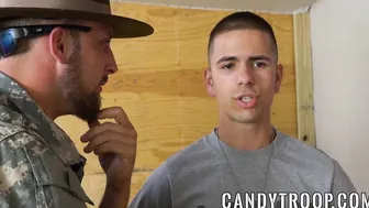Drill sergeant makes military cadets fuck each other hard