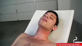 Chase wank his dick and fucking his hungry ass with a dildo