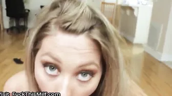 Horny stepsis sucks cock