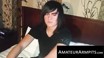 Cute little twink jacks off his never shaved prick 2