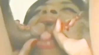 Lusty amateur gal taking it from behind while giving head