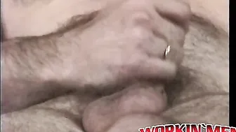 Crazy old bastard loves playing with his hairy cock solo