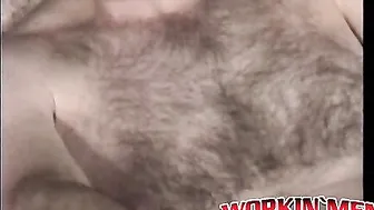 Crazy old bastard loves playing with his hairy cock solo