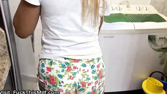 I find my beautiful neighbor washing and cleaning I stayed to see her big ass 3