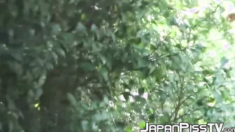 Japanese babes had to pee so bad that they did it in public