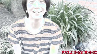 Young Japanese twink Fuji forms sixtynine before anal fuck