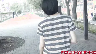 Young Japanese twink Fuji forms sixtynine before anal fuck