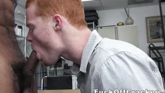 Redhead guy tempted by cash pleasures a monster black dick