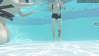 Minnie Manga eats huge cock underwater