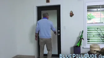 Lucky grandpa stuffs a sweet teens tight pussy with his dick
