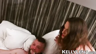 Restrained sub guy dominated and fucked by two hot trannies