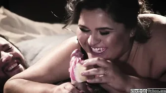 Cheating husband fucking a brunette BBW