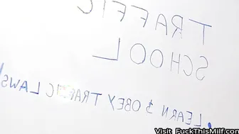 Angela White fucks teacher to get out of traffic school