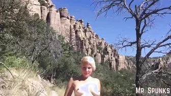 She Drinks Cum Instead of Water While Hiking into the Forest