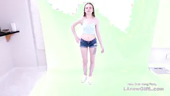 Cute girl takes big cock in her tight teen pussy