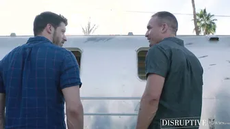 Muscular daddy Ty Roderick pounded hard in trailer by sexy bear Isaac X