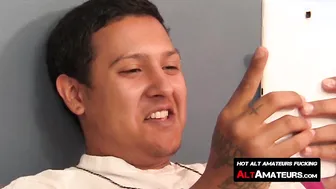 Solo masturbating session with kinky Latino thug and his big rod