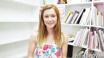 Juicy ginger teen Alaina Dawson slammed in POV