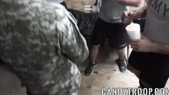 Military hunks anally hazing new members in the barracks