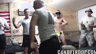 Military hunks anally hazing new members in the barracks