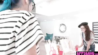 Teen artist and BFFs cant resist a cock