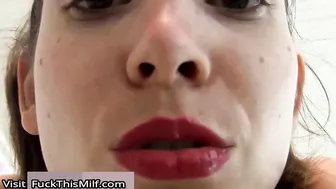 How low can she go Long deep blowjob with NO hands 3