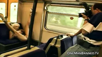 Public daring sex and flashing on a train