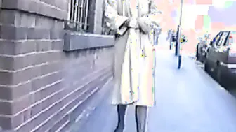 Daring British milf flashing in public