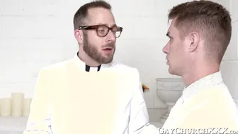 Future priest pounded bareback after sucking big dick mentor