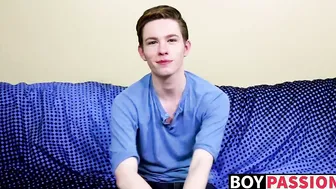 Adorable twink guy Nico Michaelson gets horny and wanks it