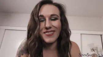 Sensual Dark Haired Babe Called Sinn Sage Sucks Dildo To Tease Us