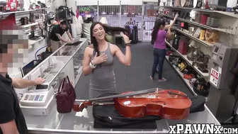 Good looking vixen sells cello and fucks for extra cash