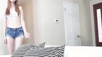 cute girl gets a facial from stepdad