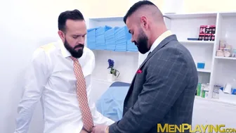 Classy doctor gives thorough anal examination to patient