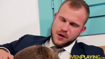 Hung bartender fucking classy young businessman