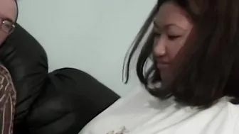 My first taste of a large white cock is pretty satisfying